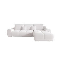 ECKSOFA BEGA L Rechts ARAGON 01 mit Schlaffunktion - Weiß, Textil (289/185cm) - Bedante