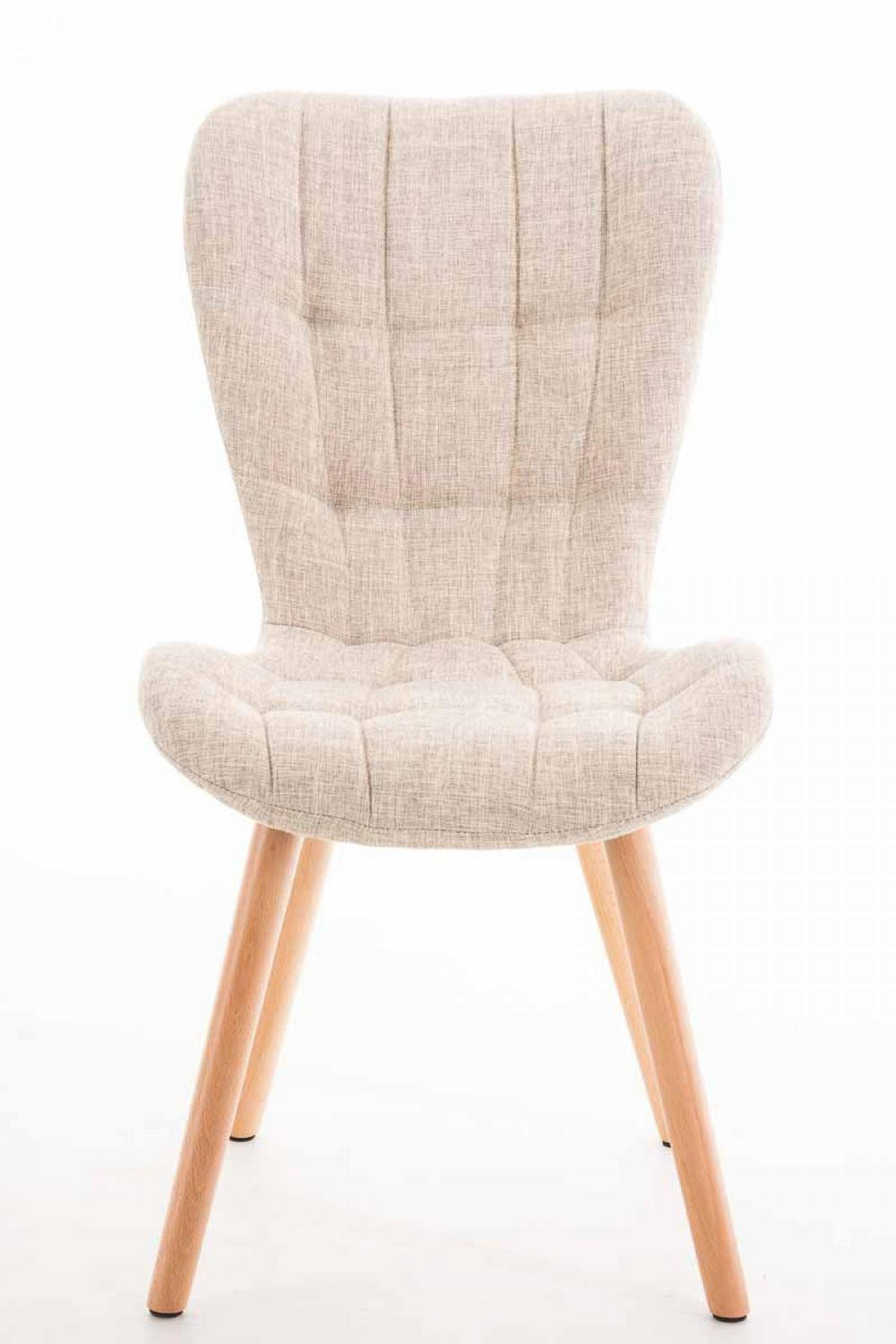 STUHL Stoff creme - Eukalyptusholzfarben/Creme, Holz/Textil (50/88/63cm) - CLP