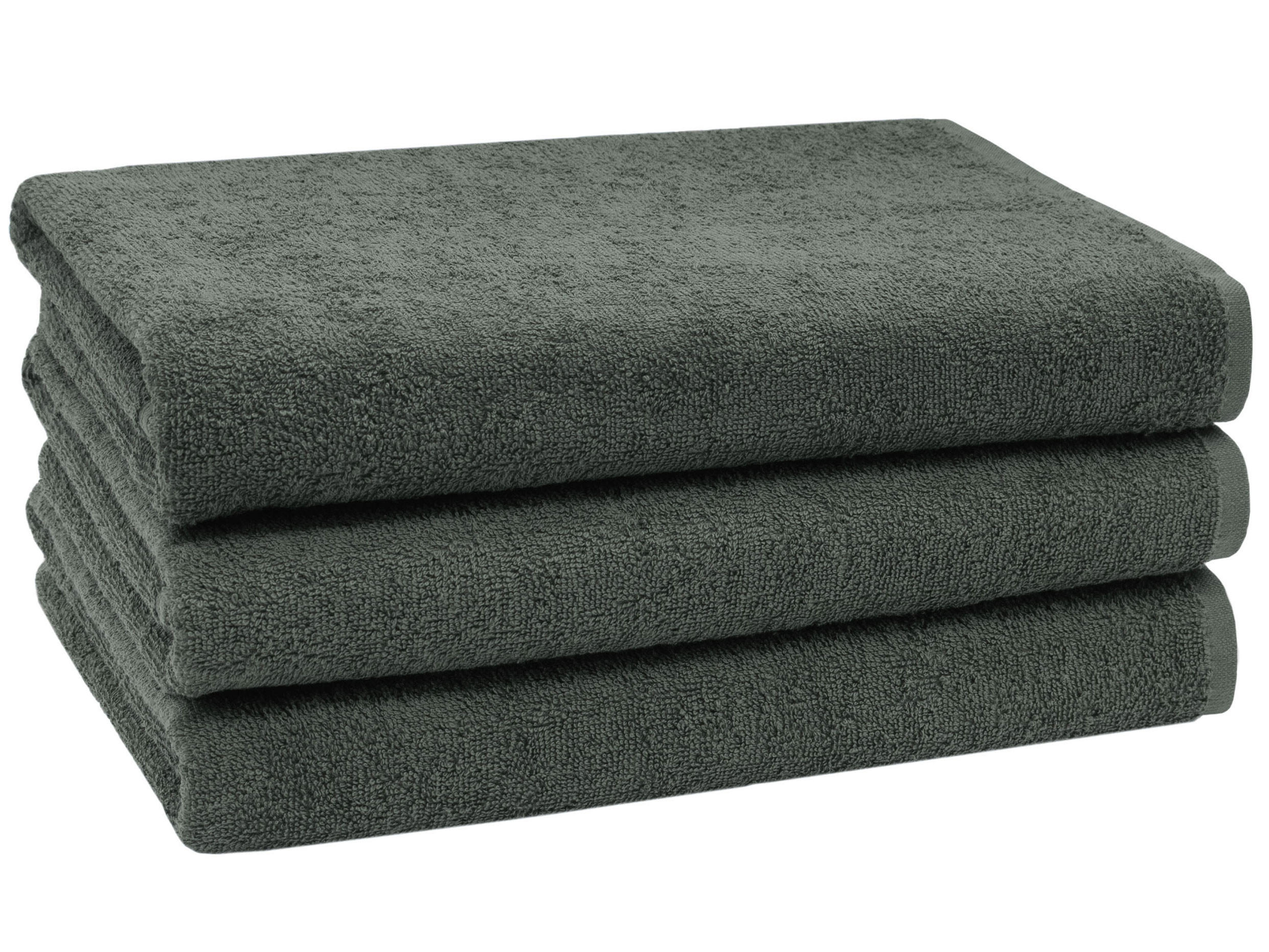 DUSCHTÜCHER, 3er-Set, 70x140 cm, 100% Baumwolle, Grau - Anthrazit, Textil (70/140cm) - Zollner