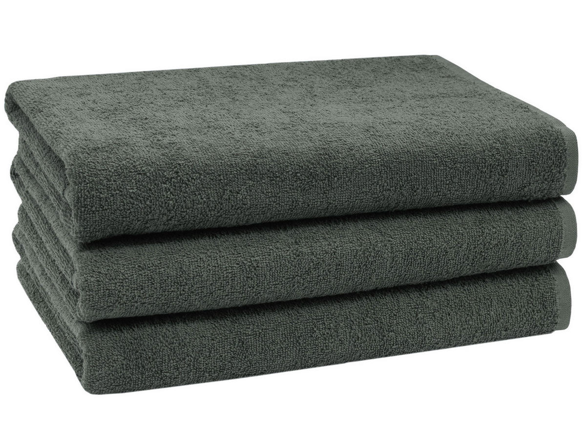DUSCHTÜCHER, 3er-Set, 70x140 cm, 100% Baumwolle, Grau - Anthrazit, Textil (70/140cm) - Zollner