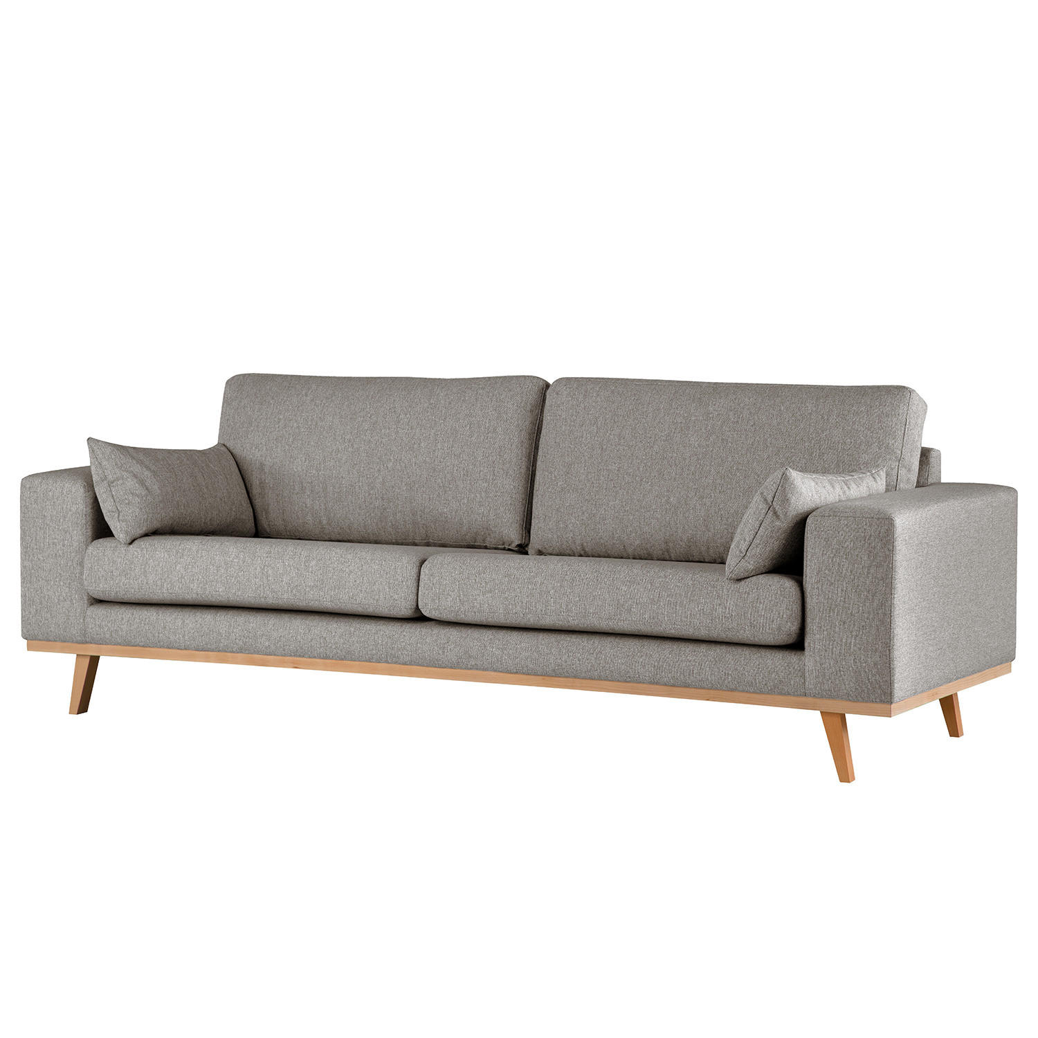 2-SITZER SOFA - Graubraun/Buchefarben, Textil (197/81/88cm) - home24