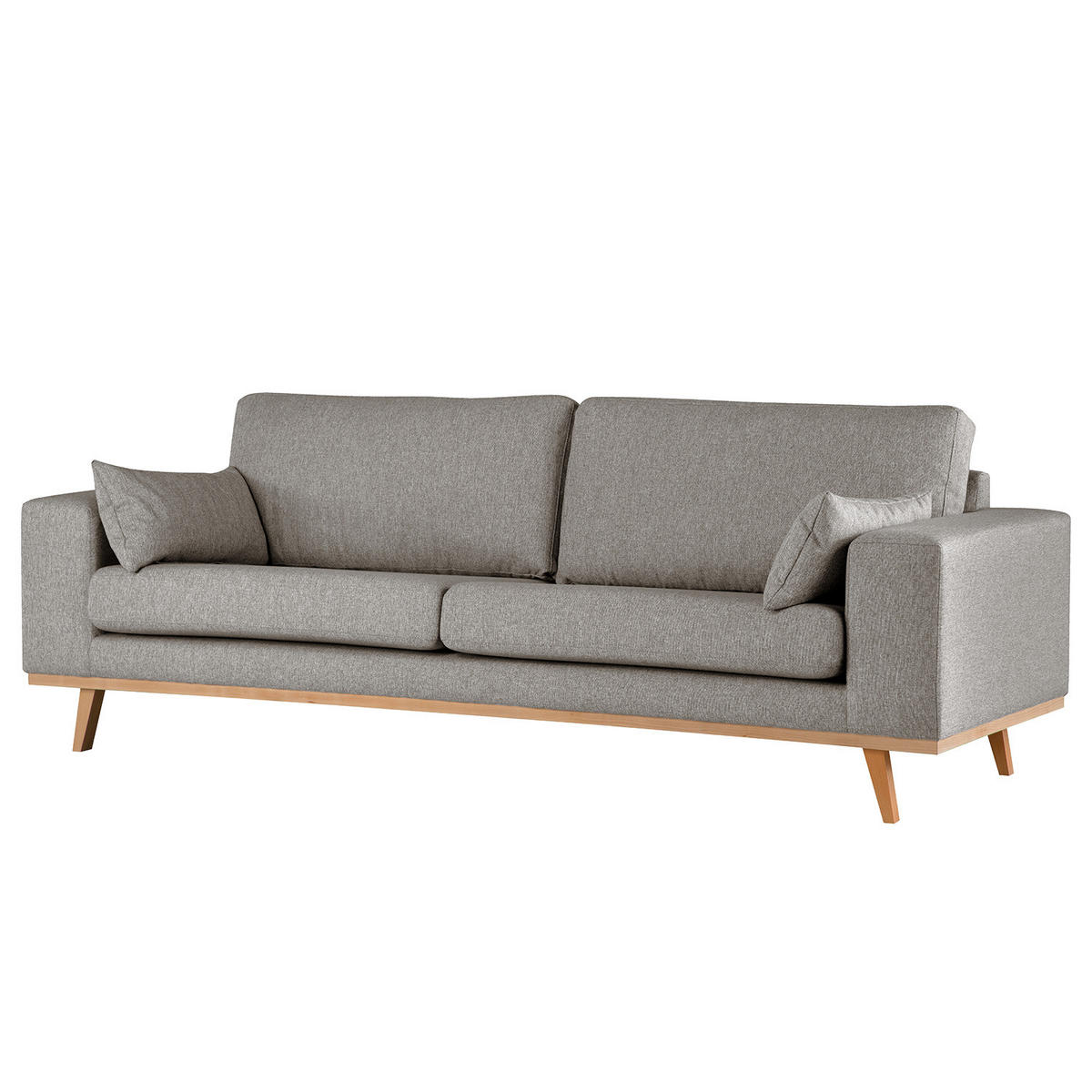 2-SITZER SOFA - Graubraun/Buchefarben, Textil (197/81/88cm) - home24