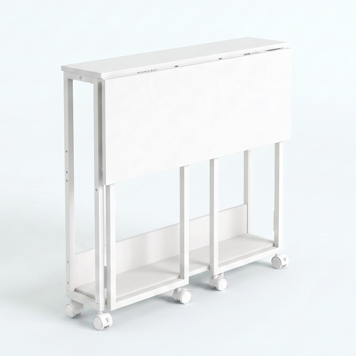 BIROU Alb pliabil cu roți 60x50 cm - alb, material plastic/compozit lemnos (50/60/75cm) - Relaxdays