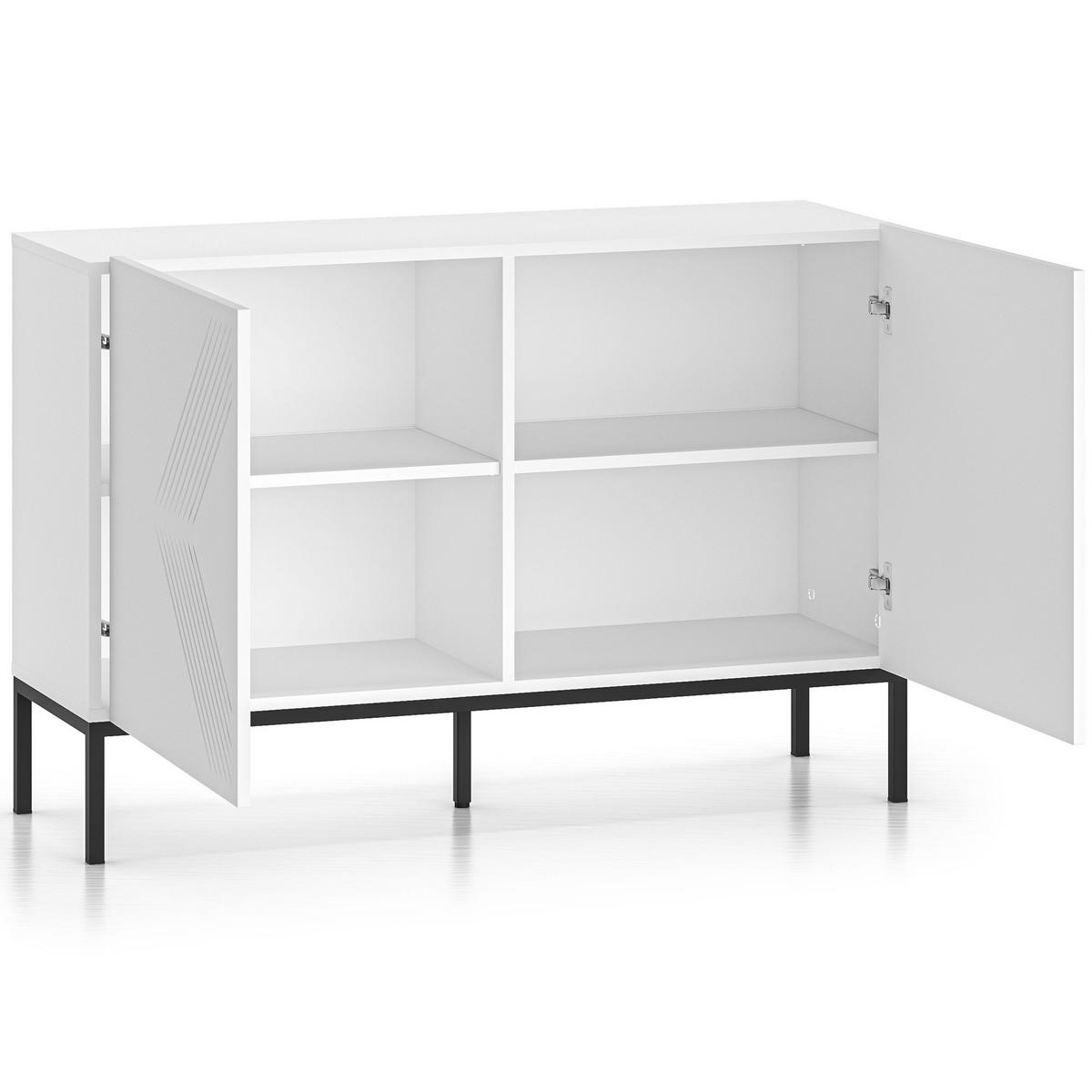 KOMMODE NEBRO,Weiß/Schwarz - Schwarz/Weiß, Holzwerkstoff (114/77/37cm) - KONSIMO®