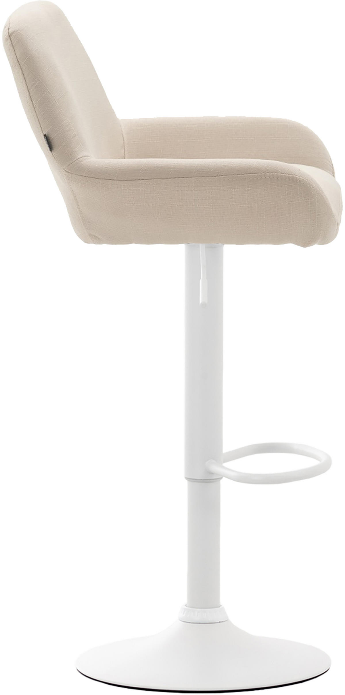 BARHOCKER 2er Set Prag Stoff weiß creme - Chromfarben/Creme, Textil/Metall (51/109/52cm) - TPFLiving
