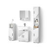 BADMÖBEL-SET Ronco Weiß Hochglanz mit Einsätzen 4 Teile, mit Hochschrank - Weiß Hochglanz, Holzwerkstoff (60/60/59cm) - Livinity®