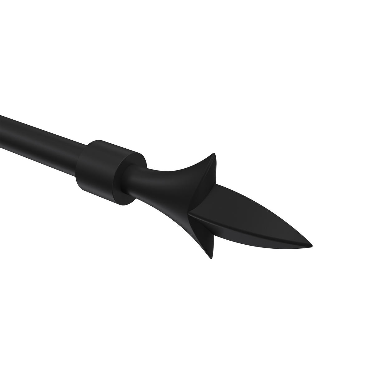 ENDSTÜCKE FÜR TELESKOP-GARDINENSTANGEN Lily 16/13 mm Ø Schwarz, Packung 2 Stück - Schwarz, Kunststoff (11.1/5.9/5.9cm) - INTERDECO
