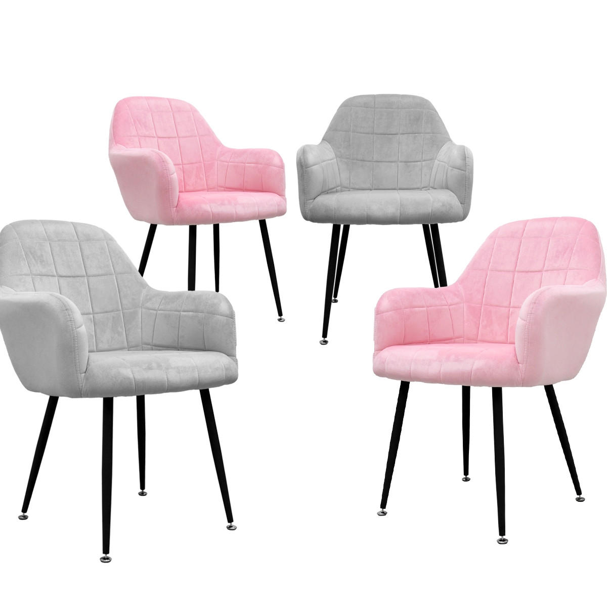 ESSZIMMERSTUHL Samt Multicolor 4er Set - Multicolor, Textil (43/83/44cm) - ECD-Germany