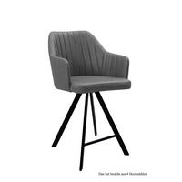 THEKENSTUHL (4er-Set) Demetra 58x98x60 Schwarz/Grau - Schwarz/Grau, Kunststoff (60/98/58cm) - 58aufmkessel