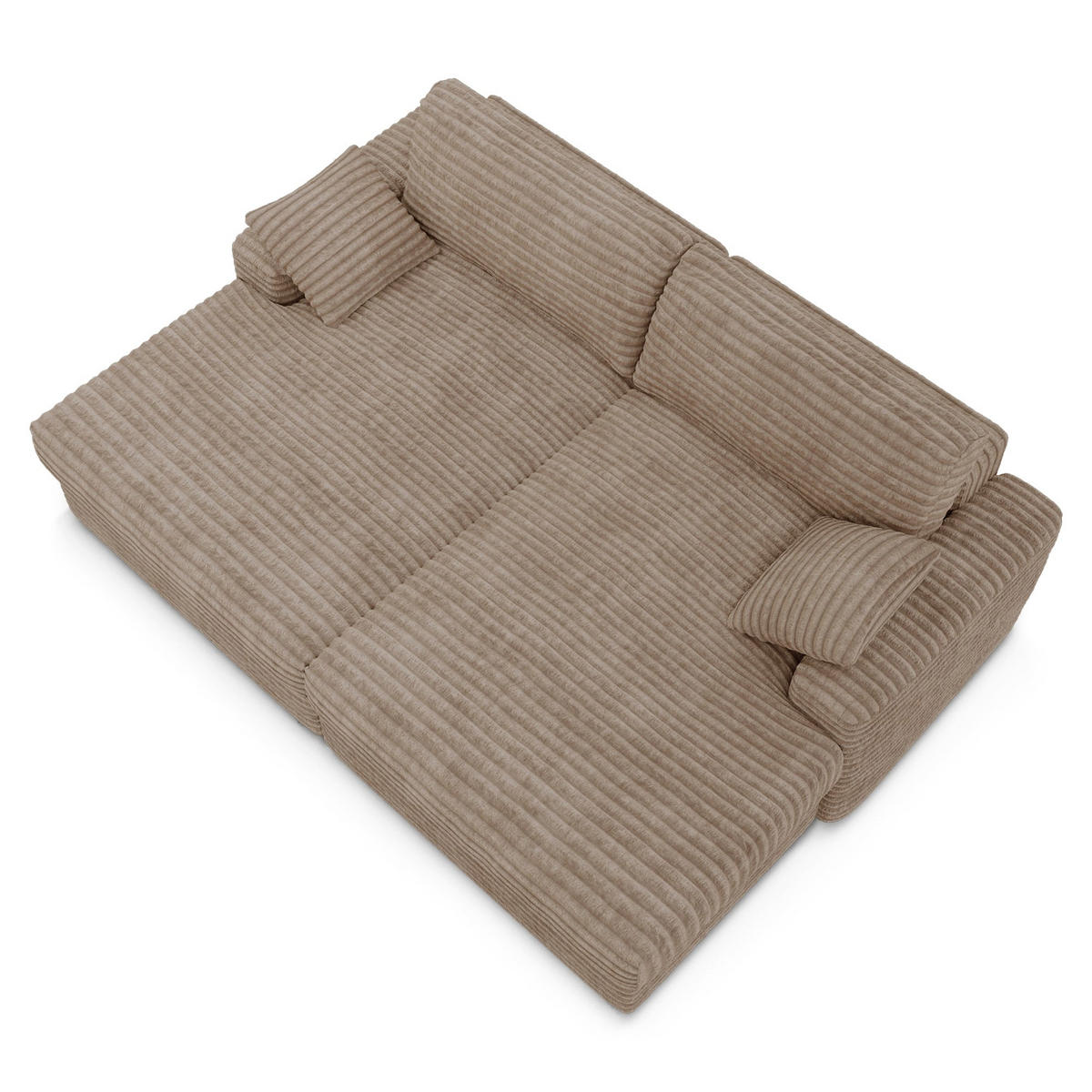 SOFA PLUM XXL-Cord Taupe 260cm - Taupe, Textil (260/83/155cm) - Premium Interiors