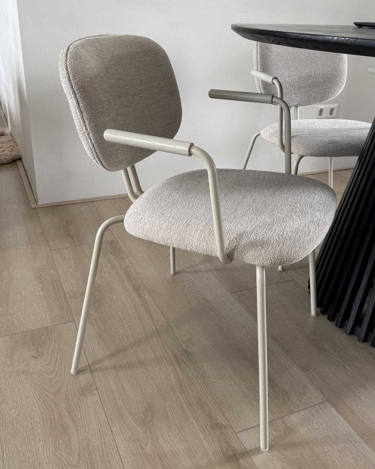 JÍDELNÍ ŽIDLE sada 2 ks Světle béžová Carille - béžová, textil (53/77/53cm) - Beliani