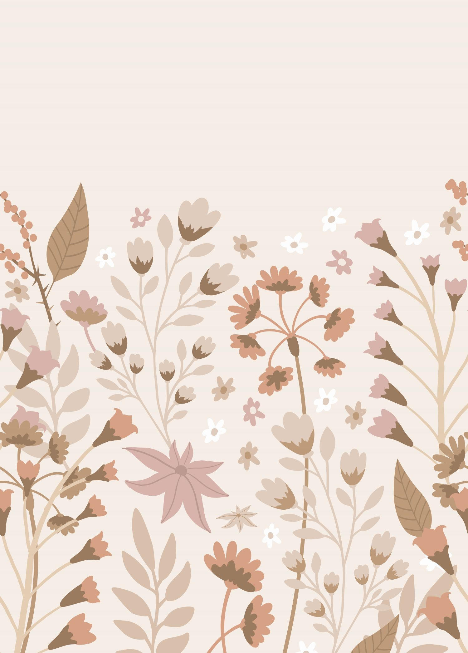 FOTOTAPETE Blumen 200 x 279 cm - Beige, Papier (200/279cm) - ESTAhome