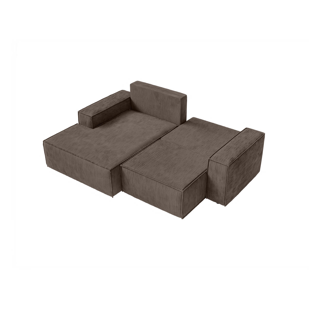 ECKSOFA KOKKO MINI mit Schlaffunktion, Dunkelbraun - Dunkelbraun, Textil (240/167cm) - Fedve