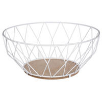 AUFBEWAHRUNGSKORB Losange, Metall, MDF, Weiß, 28 cm - Silberfarben, Metall (28/11.5/28cm) - 5five Simply Smart