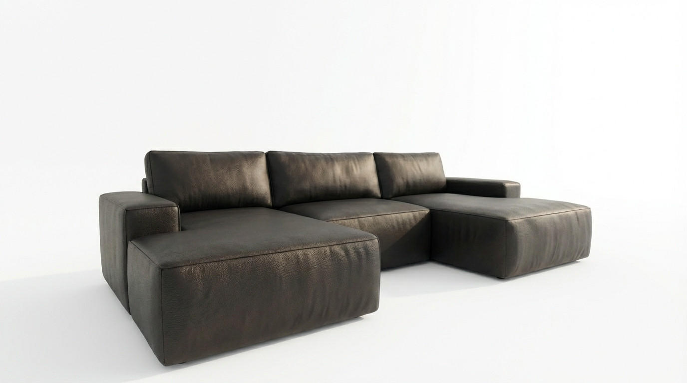 ECKSOFA EINAR 362 cm x 170 cm – Stoff: ECO CAYENCE Schwarz 1114 Farbe: Schwarz - Schwarz, Textil (362/170cm) - A&J MöbelLand