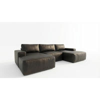 ECKSOFA EINAR 362 cm x 170 cm – Stoff: ECO CAYENCE Schwarz 1114 Farbe: Schwarz - Schwarz, Textil (362/170cm) - A&J MöbelLand