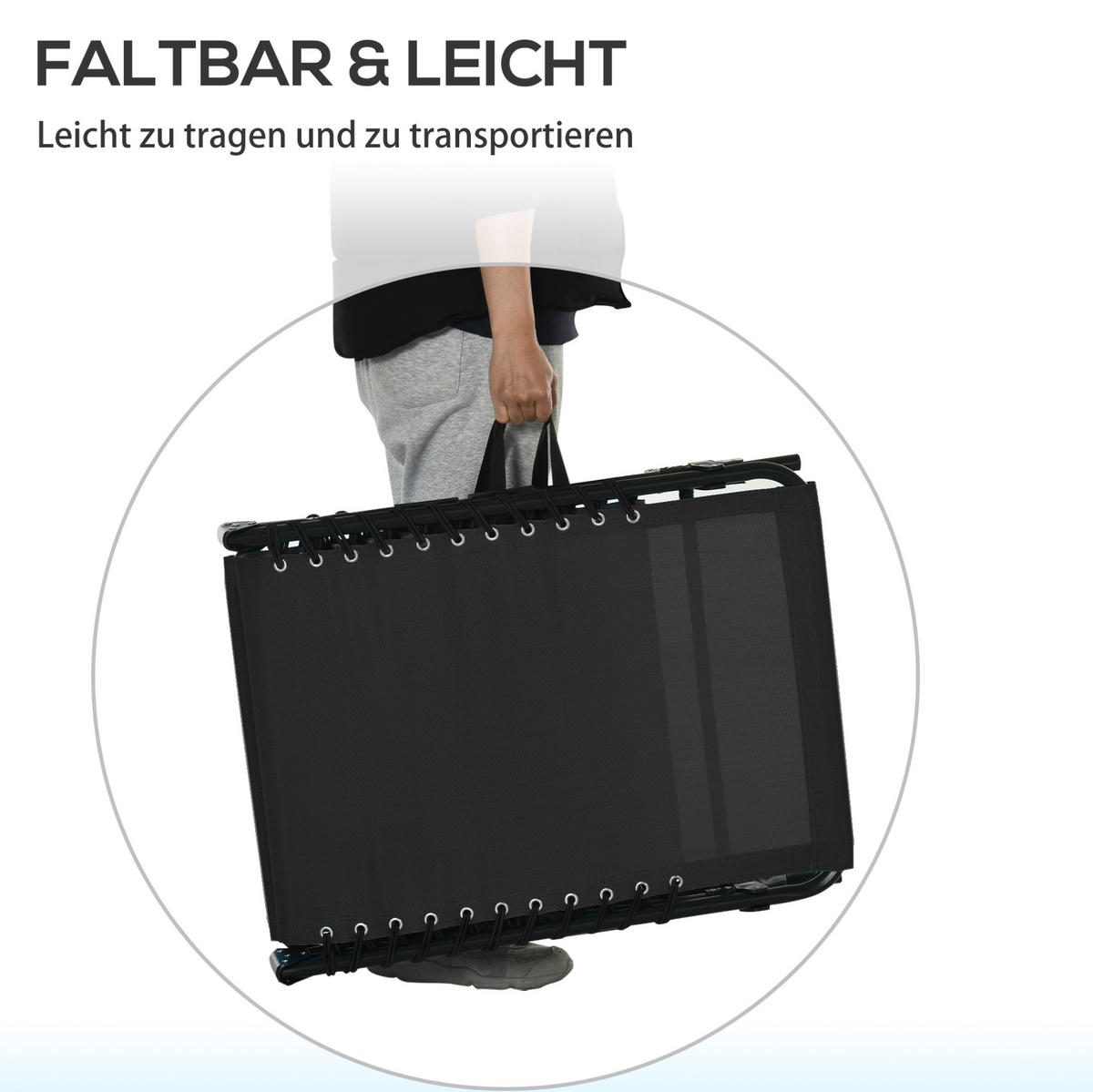 SONNENLIEGE aus Stahl in Schwarz mit 4-fach verstellbarer Rückenlehne - Schwarz, Metall (58/30/197cm) - Modfu
