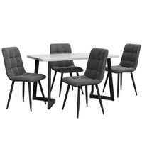 ESSGRUPPE DE-39006 117/68 cm Tisch mit 4 Stühlen Dunkelgrau - Grau, Holzwerkstoff (117/75/68cm) - ComfortXL