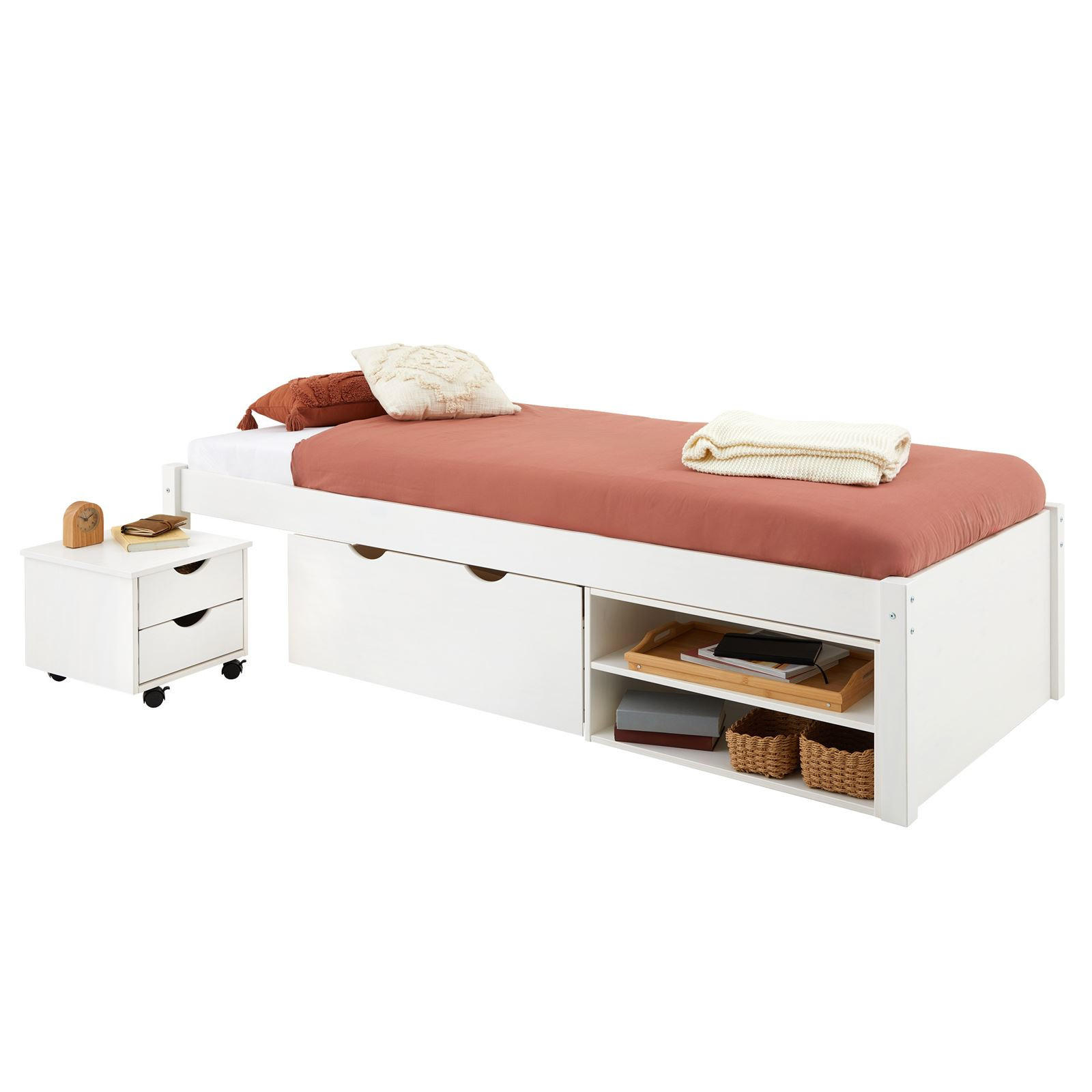 Idimex Schubladenbett Weiß 90x190 cm