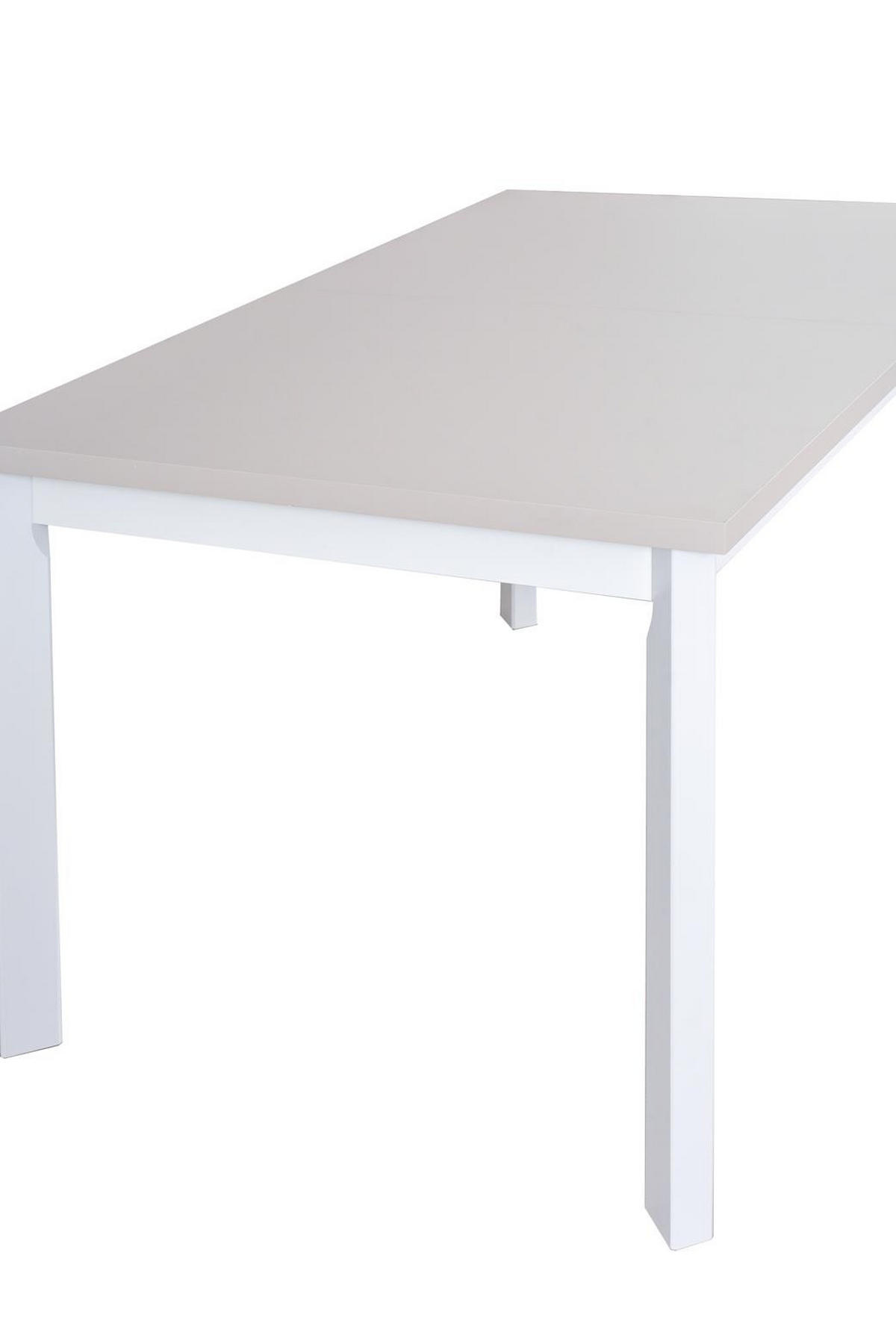 TISCH Max V-P Kaschmir, Klapptisch mit Weiß Beine - Kaschmir/Weiß, Holz/Holzwerkstoff (120/80/78cm) - Bettso