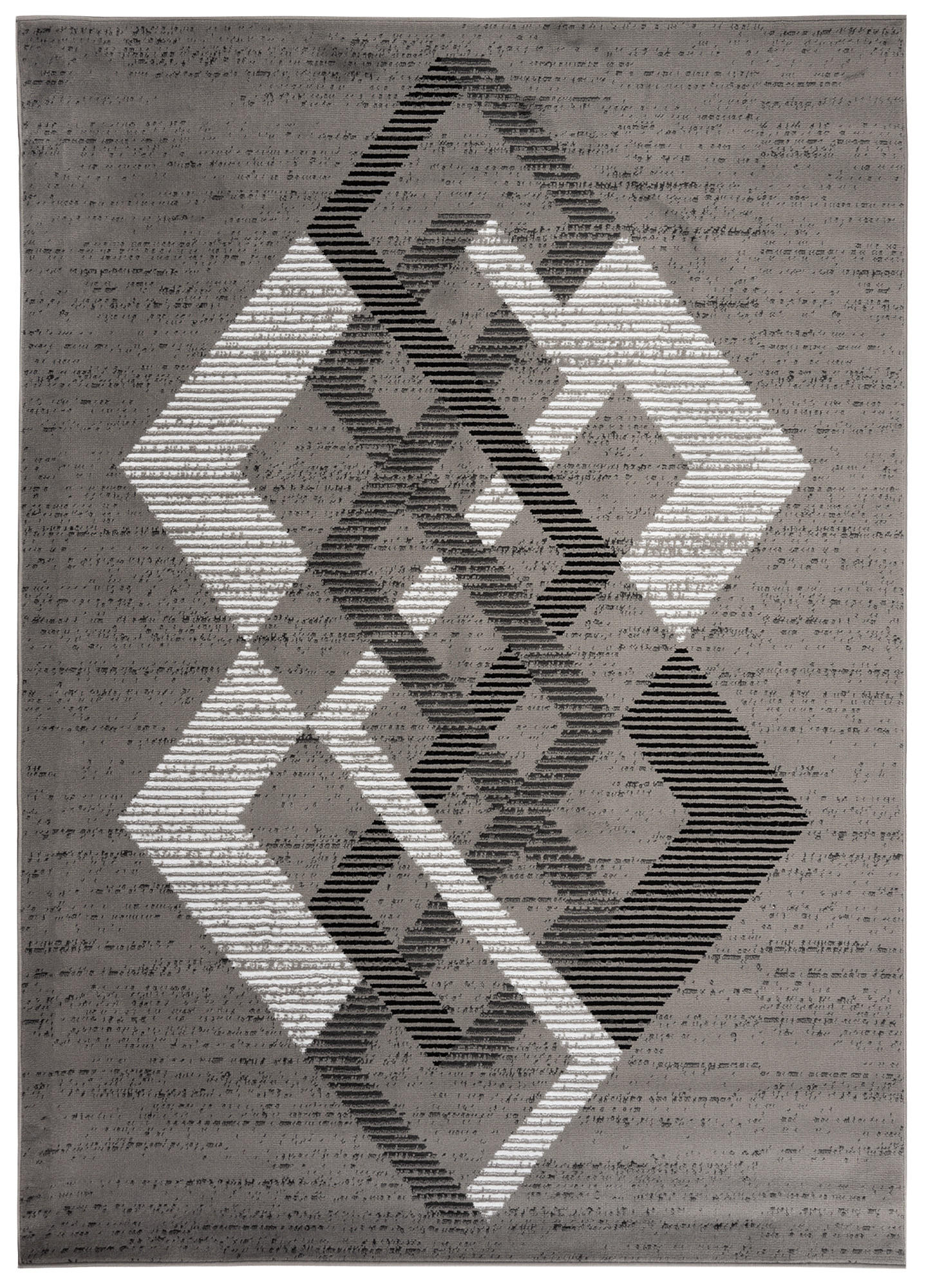 TEPPICH LUXURY Grau Rauten Geometrisch 140/200 cm - Grau, Textil (140/200cm) - Tapiso