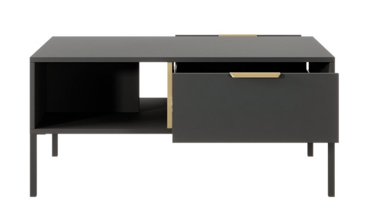 COUCHTISCH Anthrazit LARYSA H Mit Metallgestell 60x61x44.4 cm - Graphitfarben, Holzwerkstoff (61/60/44.4cm) - Sepro Meble