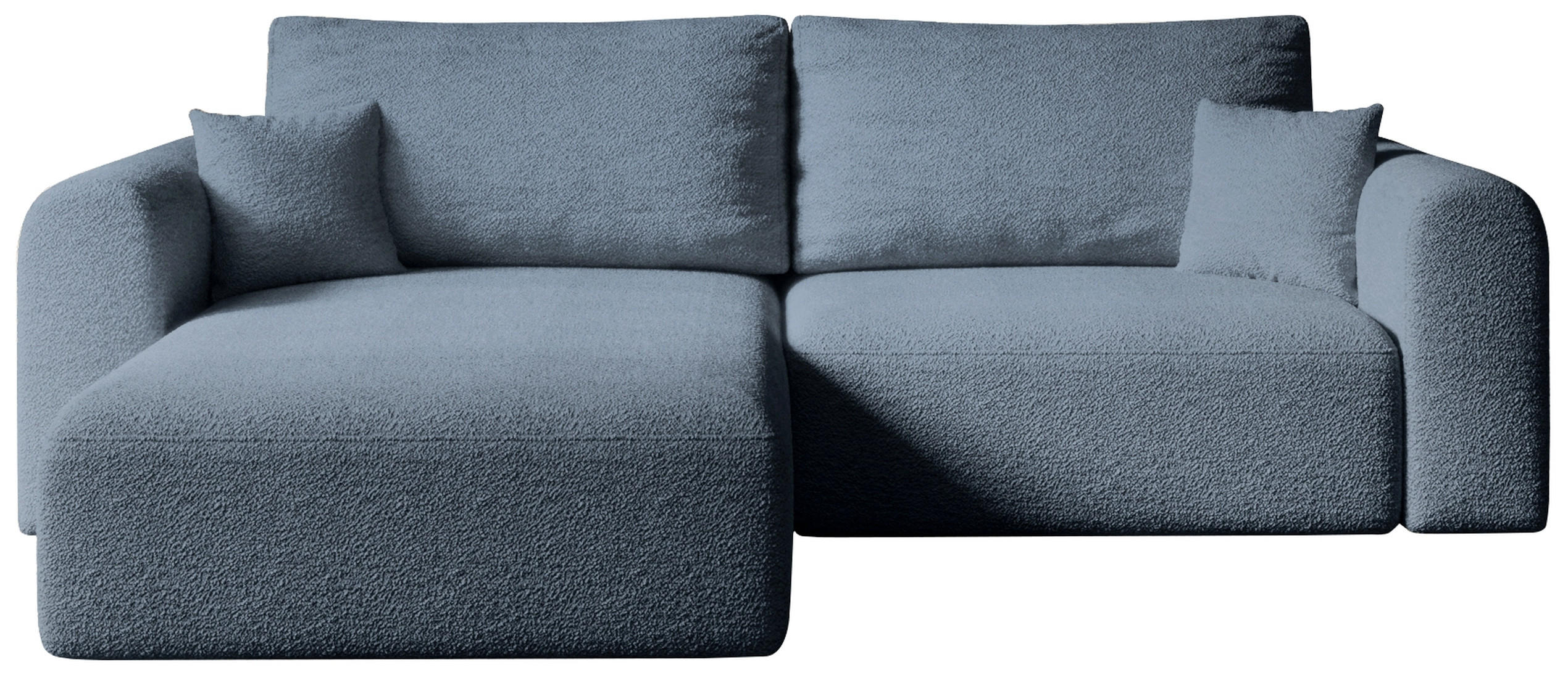 ECKSOFA Kornel mit Schlaffunktion Blau Boucle - Blau, Textil (248/165cm) - Bromarkt