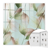 SCHLÜSSELBOX Weiß 30x30 cm – Türöffnung nach rechts - Blätter der Natur - Grün, Metall (30/30/5cm) - TULUP