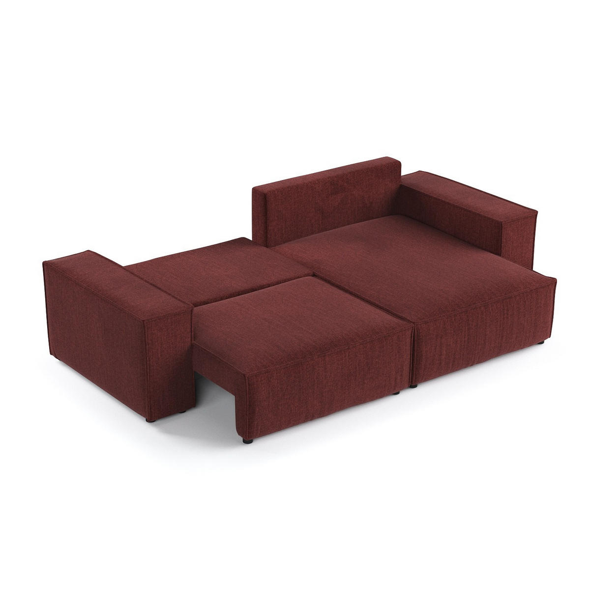 ROHOVÁ SEDAČKA CAVO, textil, Červená - černá/červená, dřevo/kompozitní dřevo (255/148cm) - AltaBeds