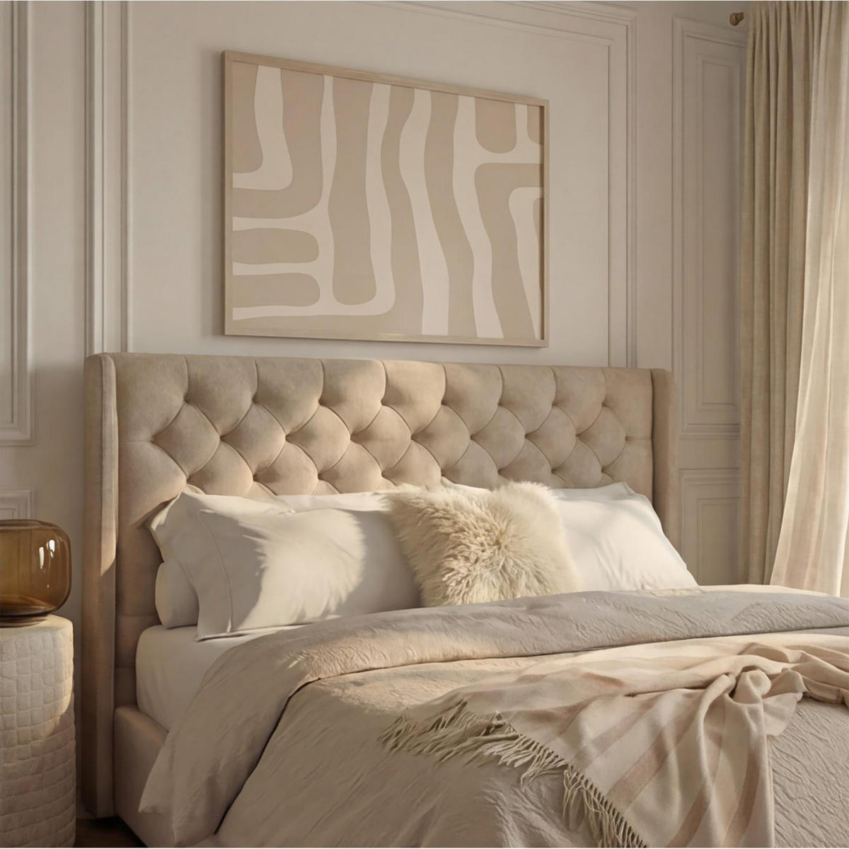 POLSTERBETT SAMPERI 180x200 cm beige - Beige, Textil (180/200cm) - IDIMEX