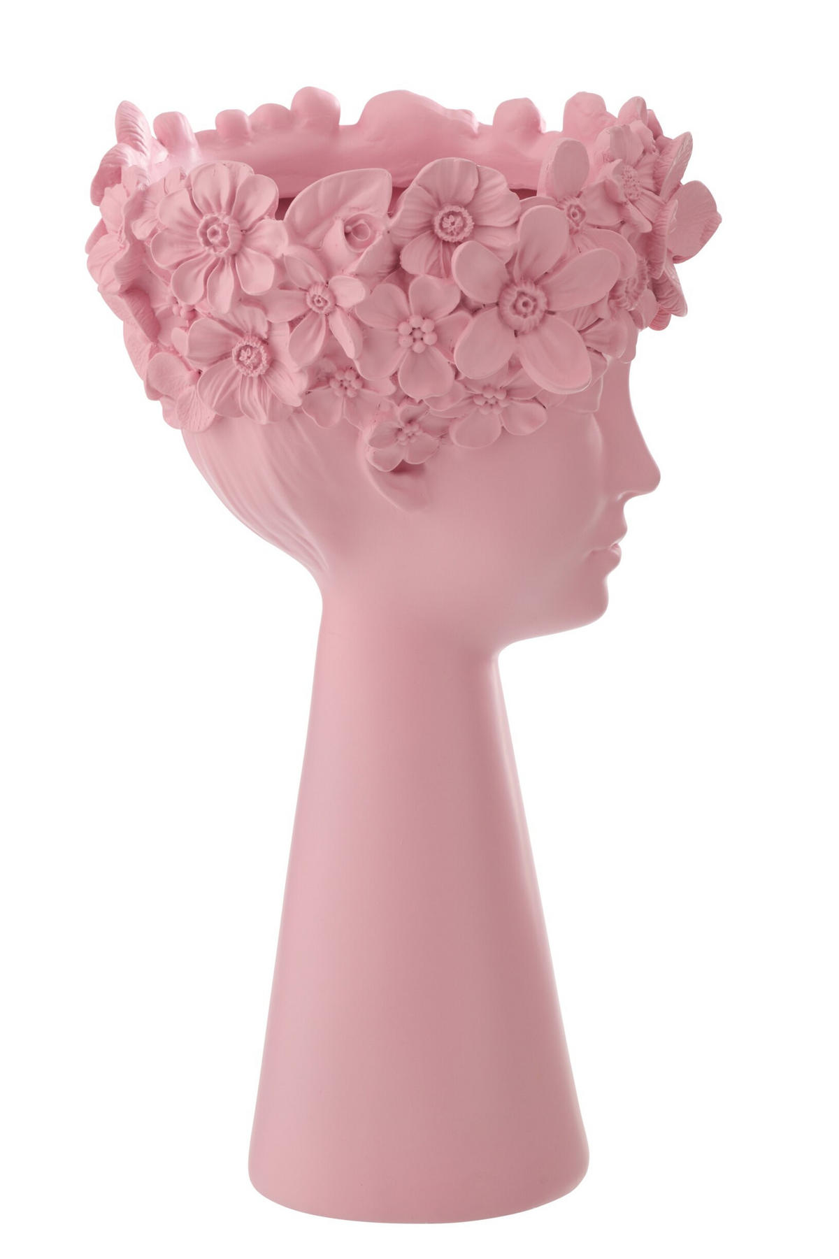 BLUMENTOPF KOPF Rosa - Rosa, Glas/Naturmaterialien (23/40.8cm) - J-Line