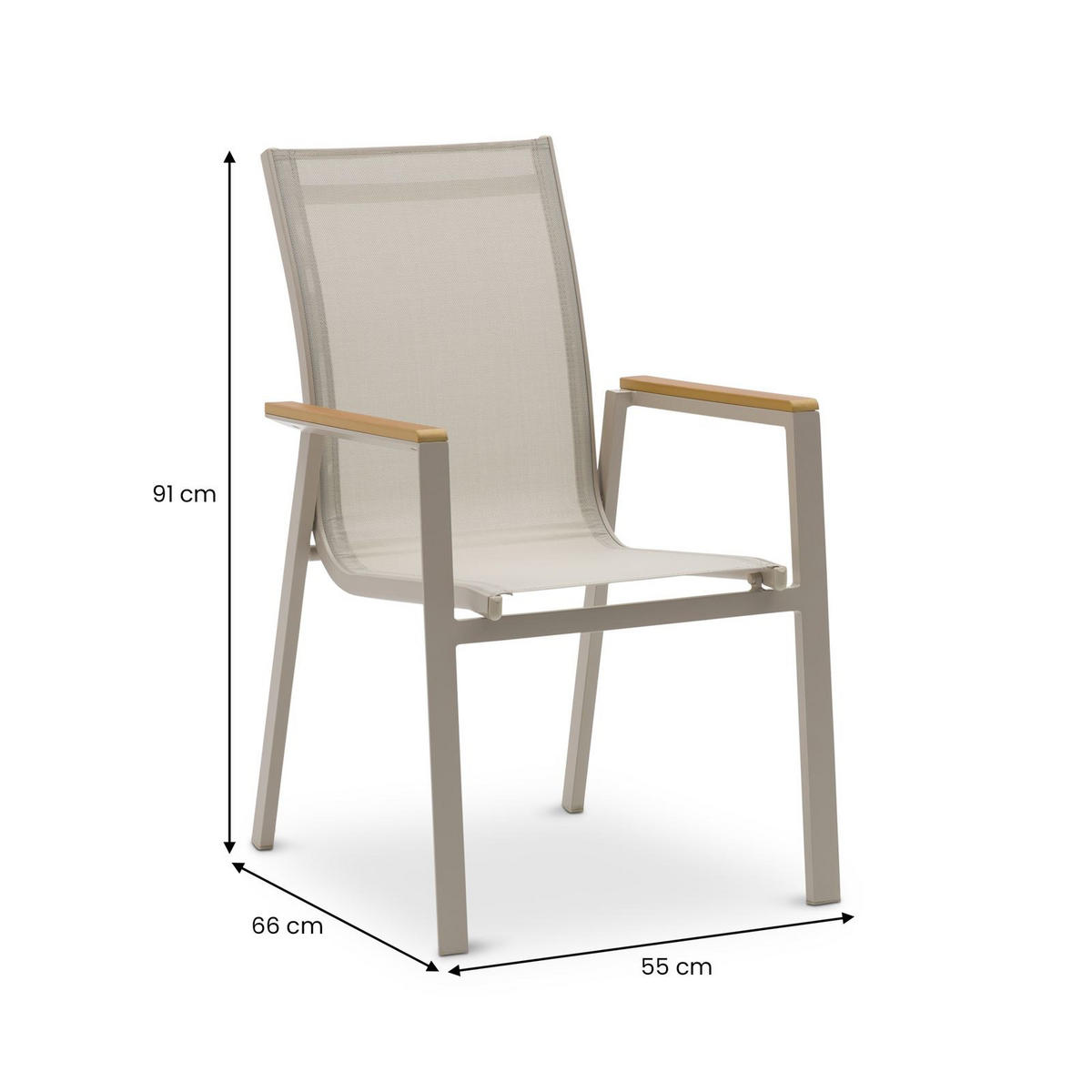 6ER-SET GARTENSTÜHLE WINDY 6ER-SET - Grau, Textil (55/91/66cm) - IDIMEX