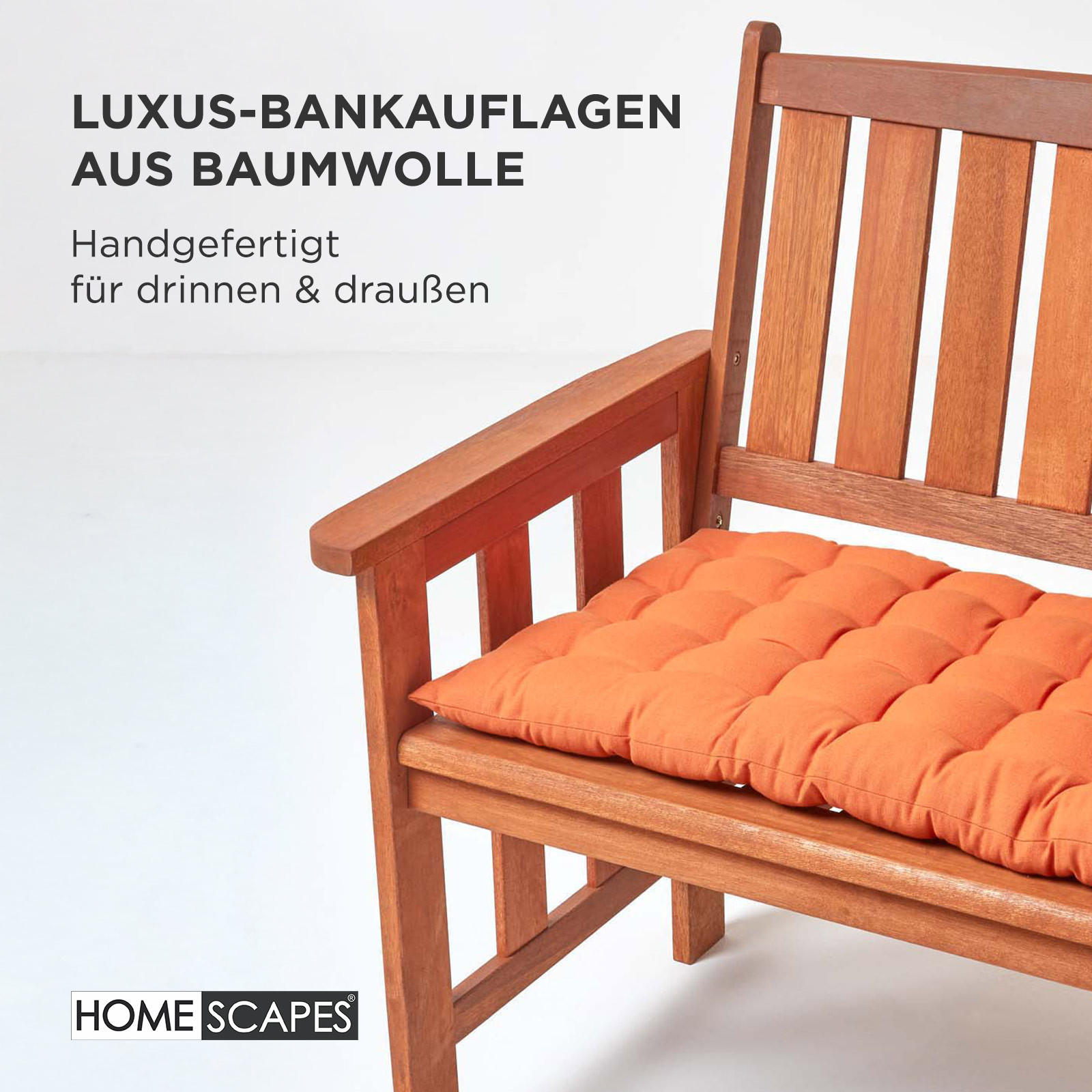 BANKAUFLAGE 2-Sitzer orange 108/42/5 cm - Orange, Textil (108/42/5cm) - Homescapes