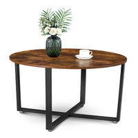 COUCHTISCH Indie - Holzfarben / Metall - Ø 88cm - Naturfarben, Holzwerkstoff (88/88/47cm) - holz4home