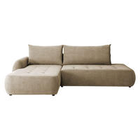 ECKSCHLAFSOFA Bueno I, Seite: Links - Beige/Schwarz, Holz/Textil (300/185cm) - MIRJAN24