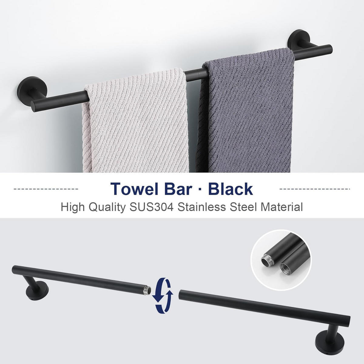 BADEZIMMER-REGAL-SET, schwarz, 34/17/6 cm - Schwarz, Metall (17/6/34cm)