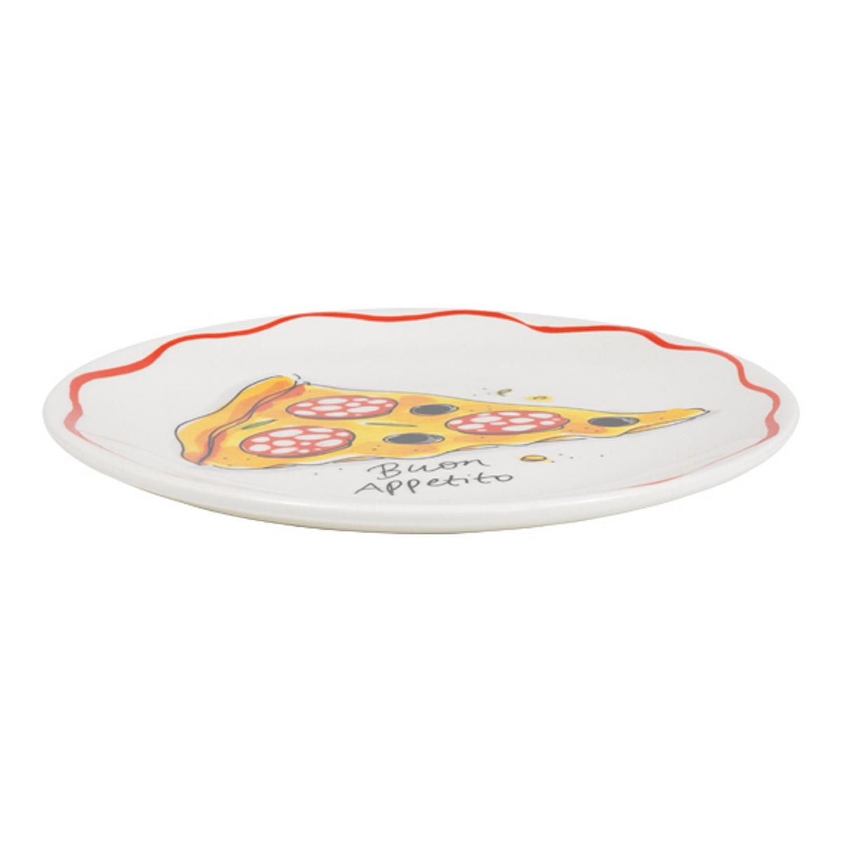TELLER Pizza Buon Appetito in Bunt - 18cm - Multicolor, Keramik (18/18/2cm) - Blond Amsterdam