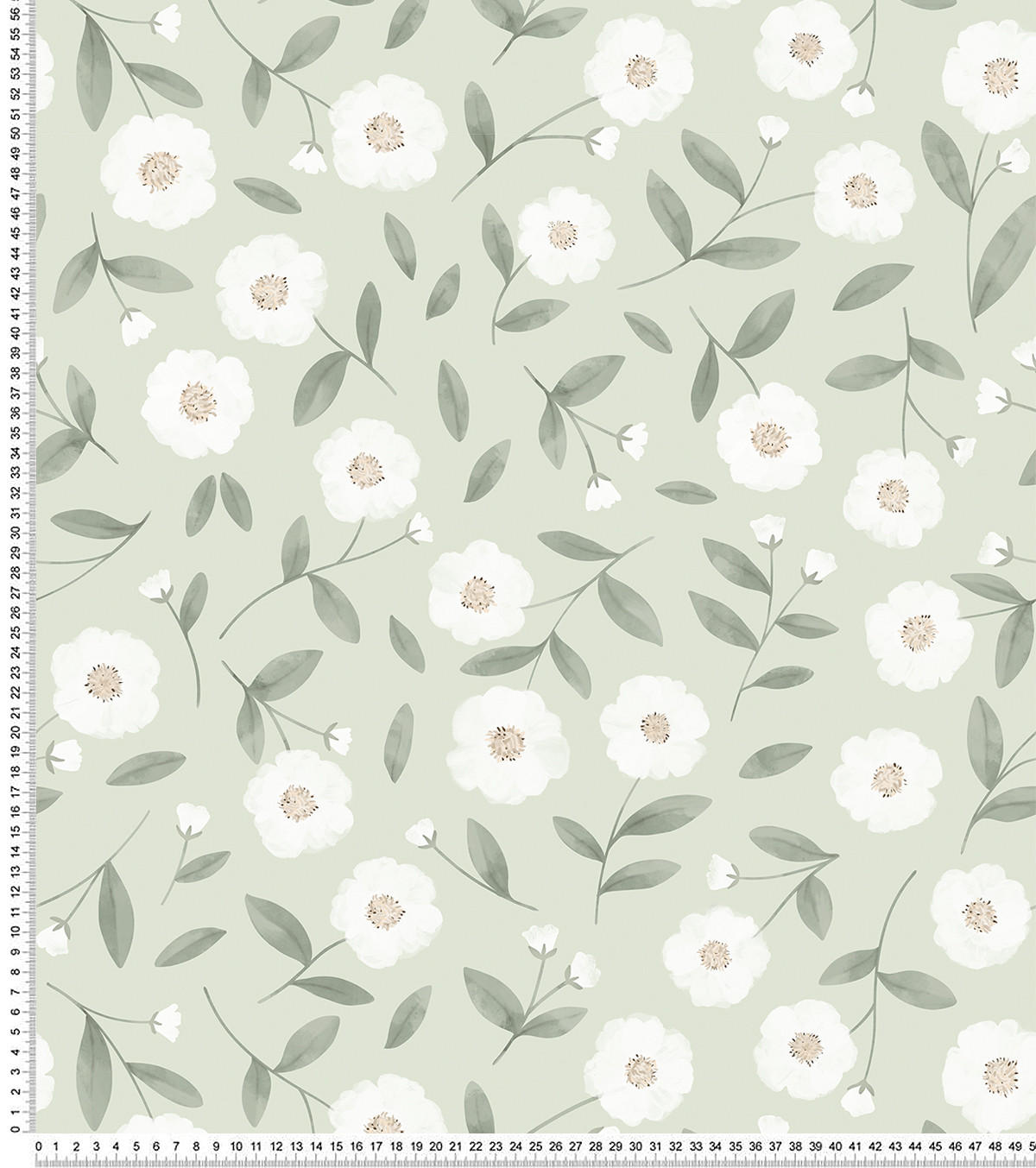 VLIESTAPETE Eden Blumen 50 cm x 10 m grüner Hintergrund - Salbeigrün/Hellgrün, Papier (50/1000cm) - Lilipinso