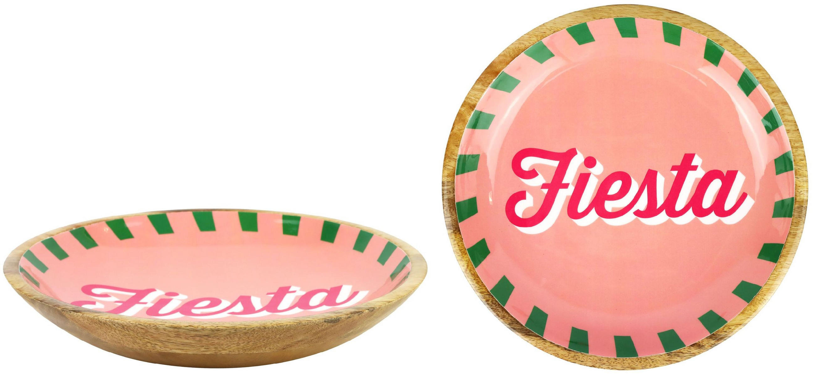 SCHALE Fiesta rosa Mangoholz - Schwarz, Holz (5cm) - FURNARO