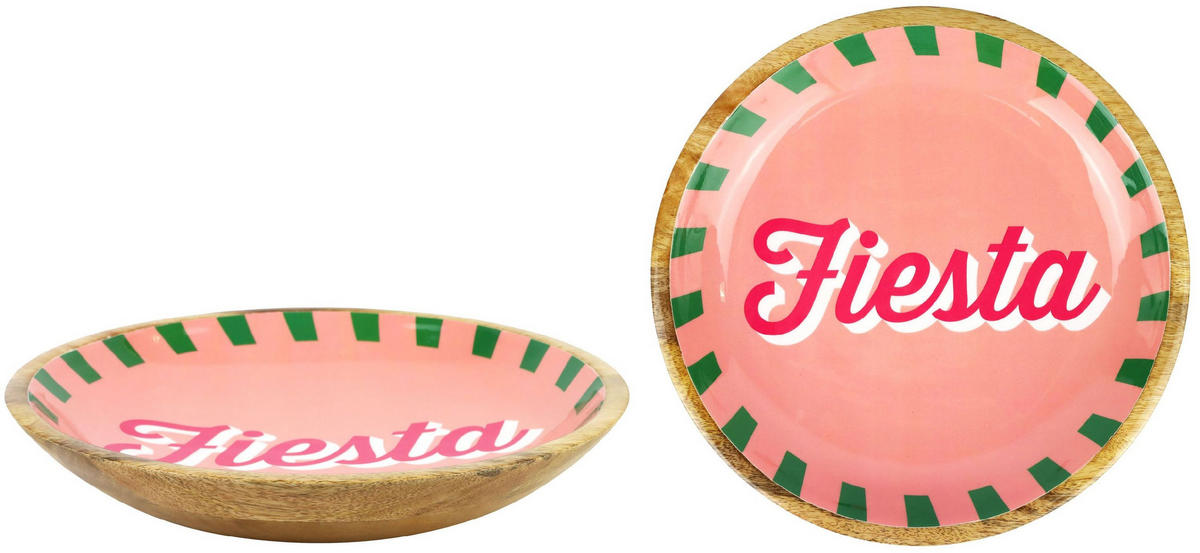 SCHALE Fiesta rosa Mangoholz - Schwarz, Holz (5cm) - FURNARO