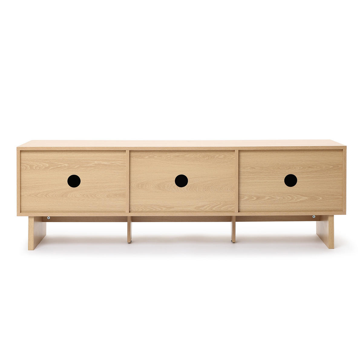 TV Lowboard Holz 160 cm - Eichefarben, Holzwerkstoff (150/48/40cm) - Hometopia