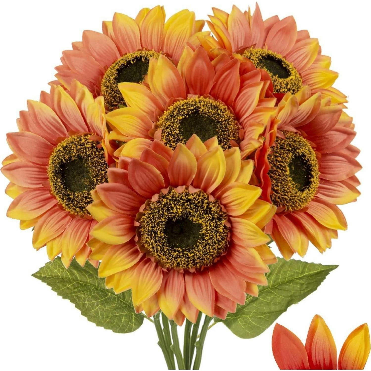 KUNSTBLUMEN Sonnenblumen 6 Stück 65 cm - Multicolor, Textil (65cm)