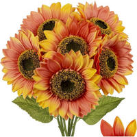 KUNSTBLUMEN Sonnenblumen 6 Stück 65 cm - Multicolor, Textil (65cm)