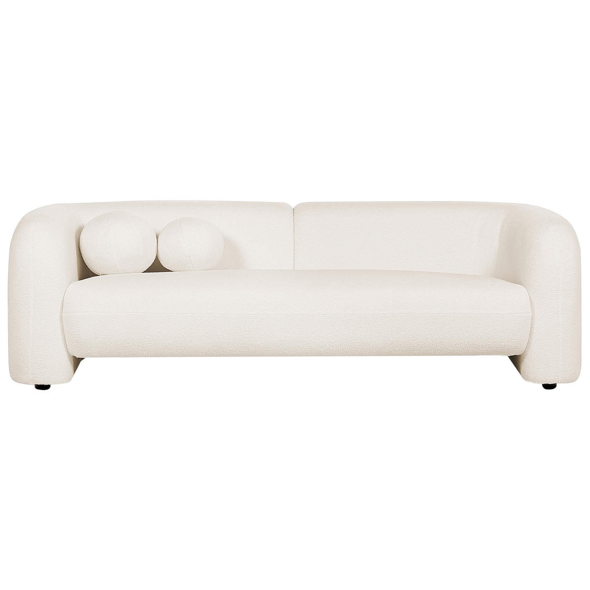 4-SITZER-SOFA SET Bouclé weiß Leiren - Weiß, Textil (83/83/224cm) - Beliani