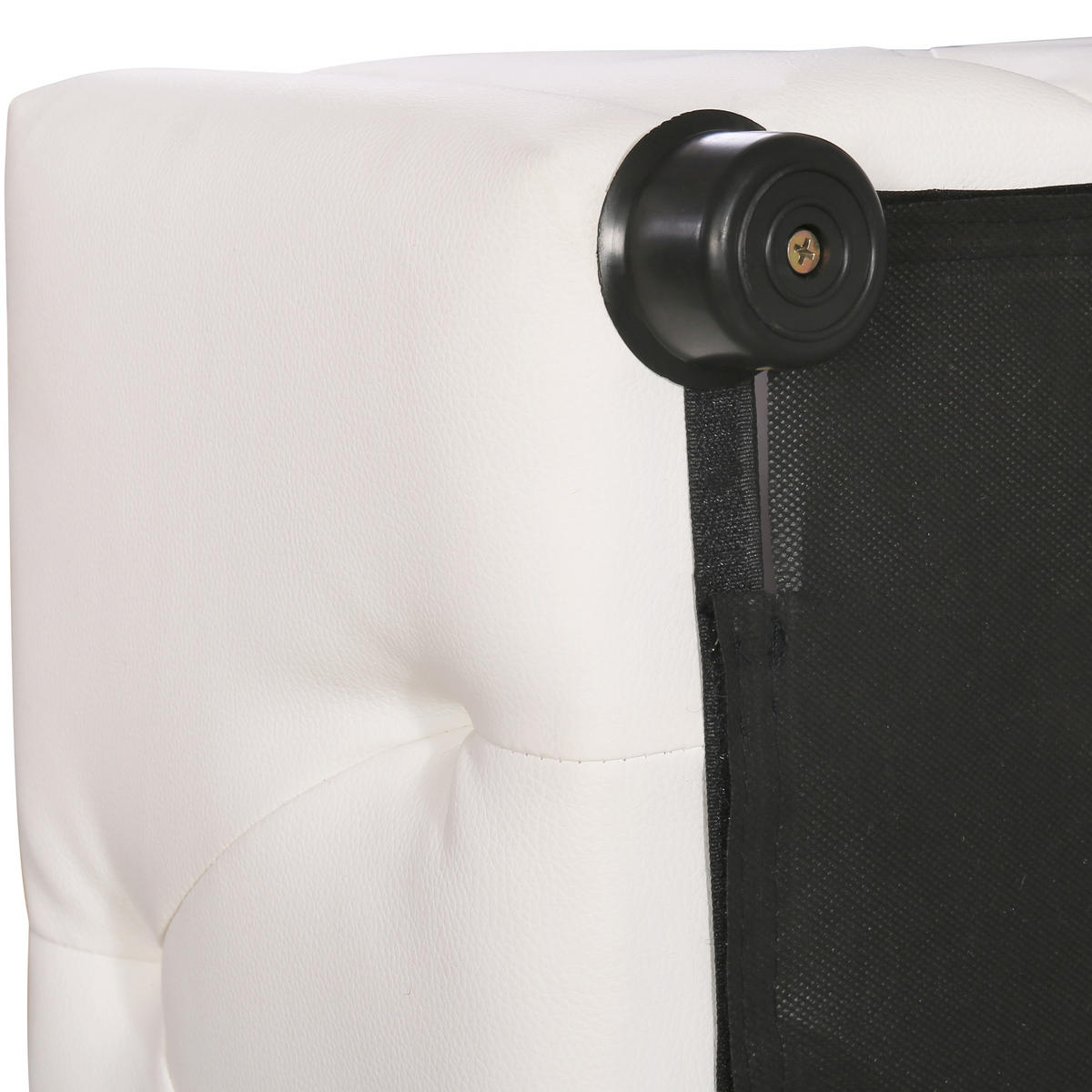 STAURAUMBETT 140/200 cm DE-00068, in PU Weiß, hydraulischem Lattenrost - Weiß, Metall (140/200cm) - ComfortXL