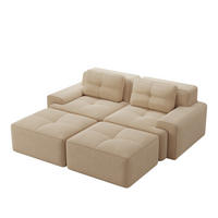 WOHNLANDSCHAFT DE-34113 2-Sitzer mit Ottoman Beige - Beige, Textil (177/69/204cm) - ComfortXL