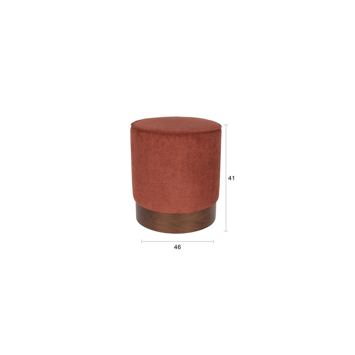 SITZHOCKER Bellevue Rot - Rot, Holz (41/46/41cm) - Dutchbone