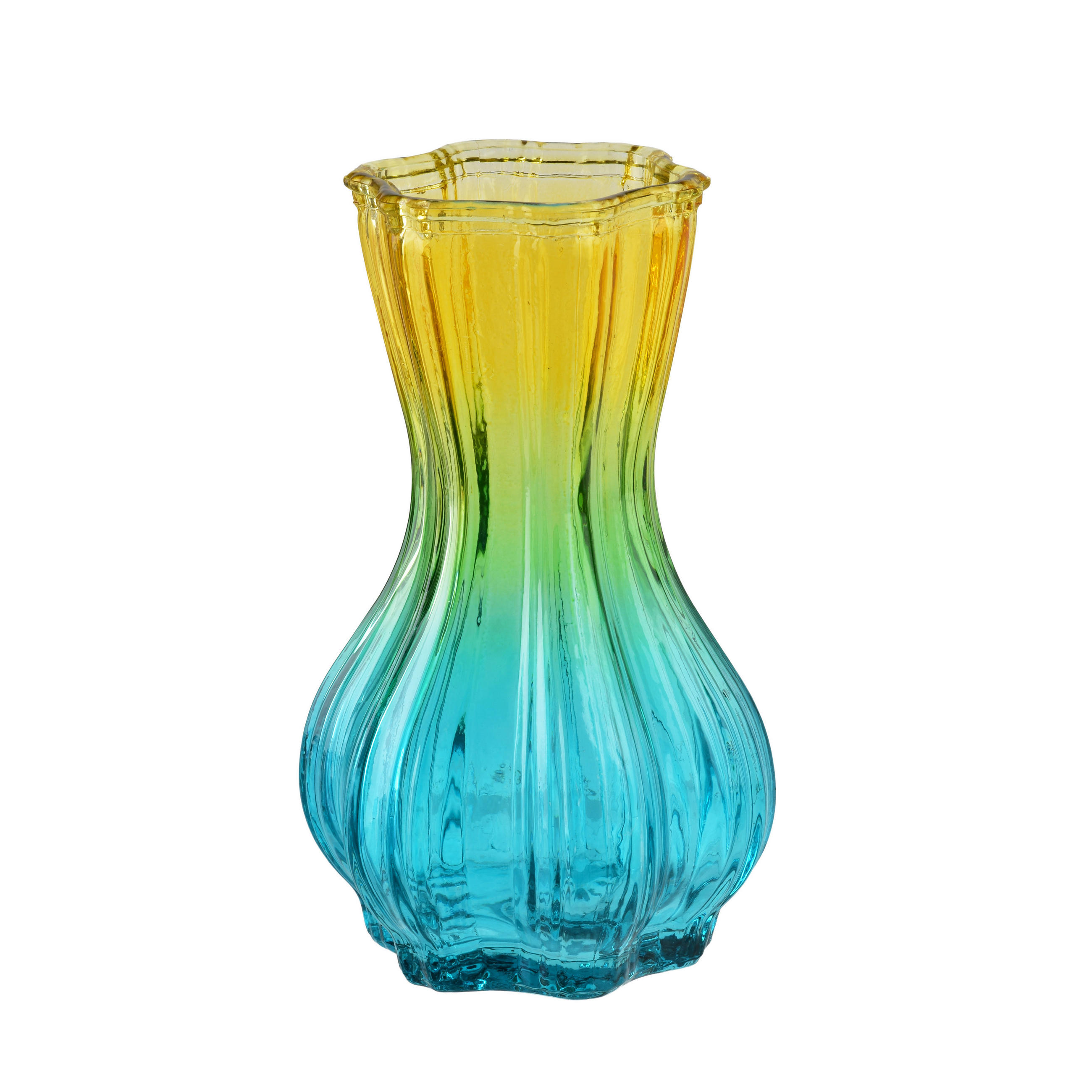 VASE Serenite Grün 6,5x8,5xh15 cm Glas - Grün, Glas (15cm) - Mondex