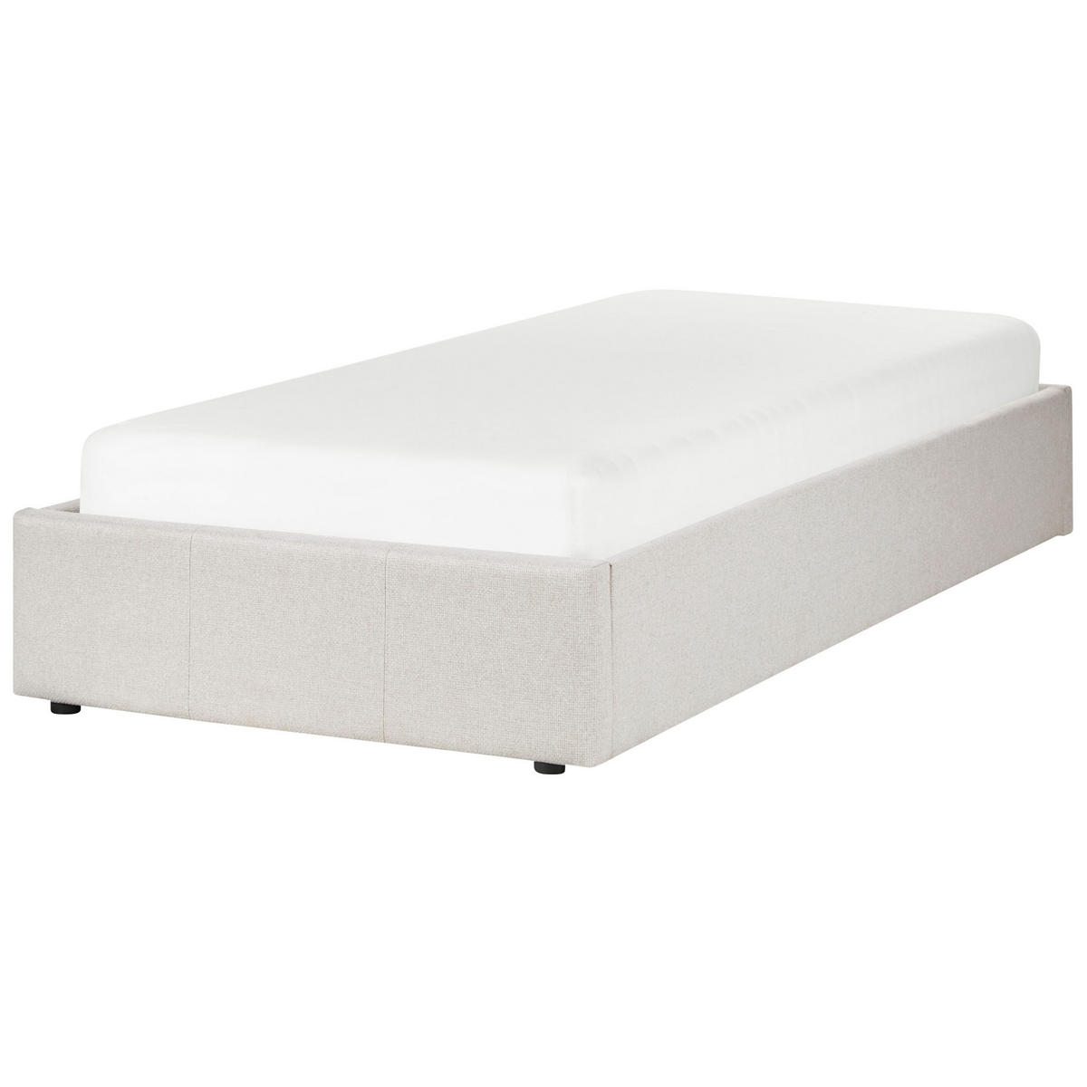 POLSTERBETT Beige 90/200 cm Dinan - Beige, Holz/Textil (90/200cm) - Beliani