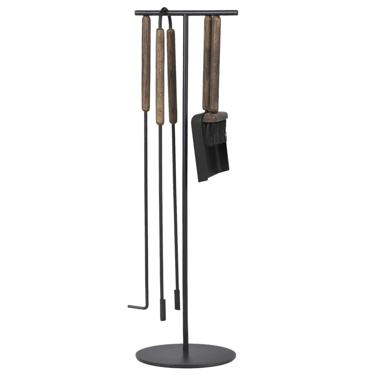KAMINGARNITUR Ashi 5tlg oak Kaminbesteck Set - Braun, Metall (22/75/22cm) - Blomus